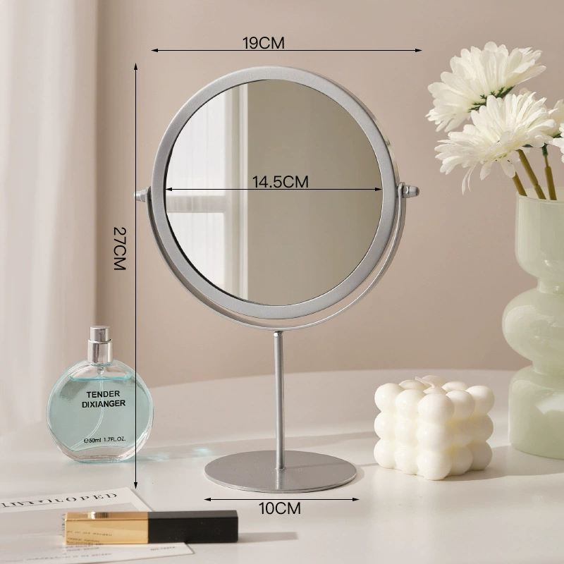 Dressing Table Mirror — Rotatable Oval Desktop Mirror, Silver/Gold/Black, Multiple Sizes