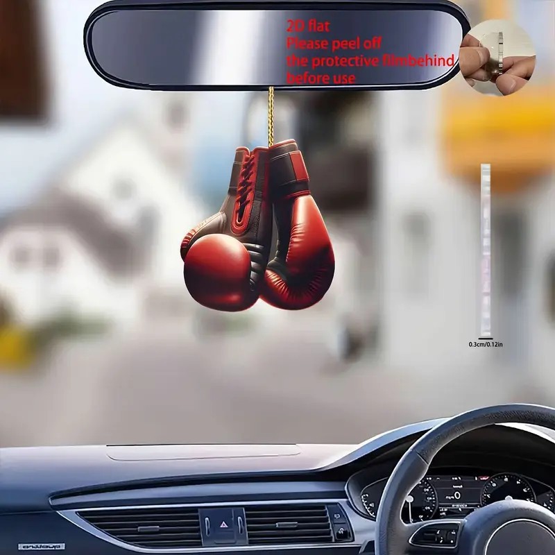 Acrílico transfronterizo creativo guantes de boxeo rojo colgar decoraciones accesorios de automóviles decoración interior automóvil