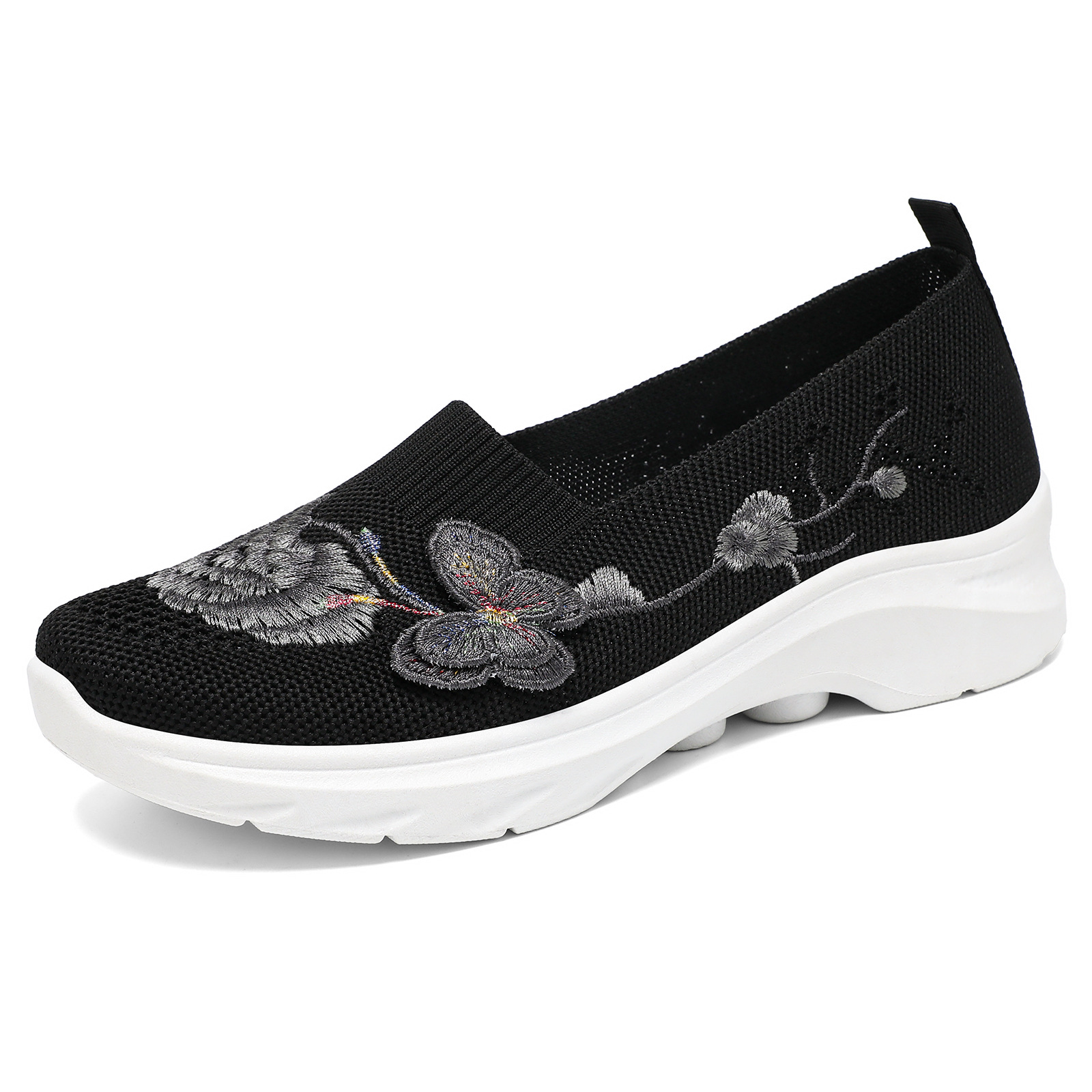 Zapatos para mujeres transfronterizos nuevos zapatos de tela transpirables de primavera ligeros de mediana edad y zapatos de sola suave
