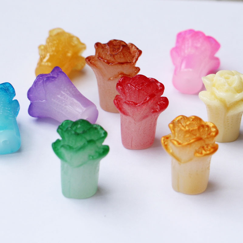 30×22mm Acrylic Cabbage-Shaped Straight-Hole Beads for DIY Door Curtain Bead Decoration and Bracelet Materials