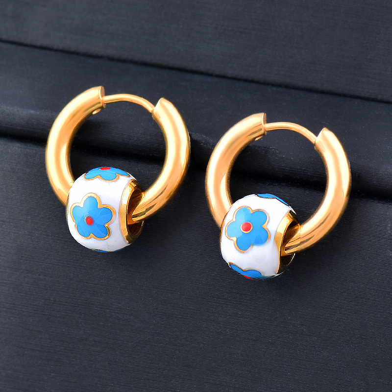 Simple Style Flower Stainless Steel Plating Earrings 1 Pair