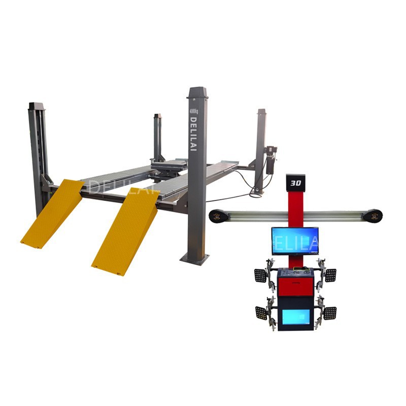 厂家四轮定位四柱举升机 平台升降机配精准3D四轮定位汽车举升机