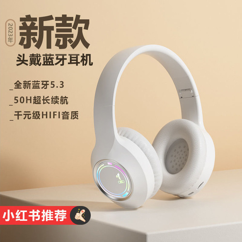 Cross-border new luminous Bluetooth headset head-mounted high-value e-sports game music card folding headset universal