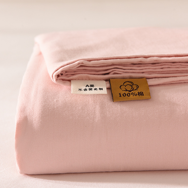 A類純綿シーツ一枚母子級純色磨毛綿増厚金シングルベッド笠学生寮シングル