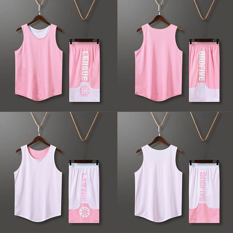 New double-layer double-sided basketball suit men's training and competition team uniform spot light plate printable breathable jersey