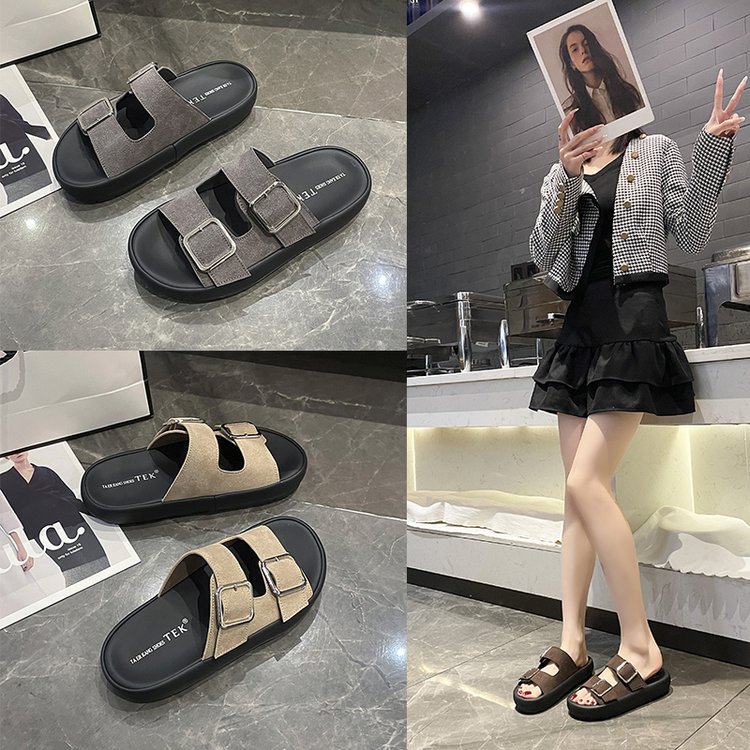 Retro comfortable women's slippers platform