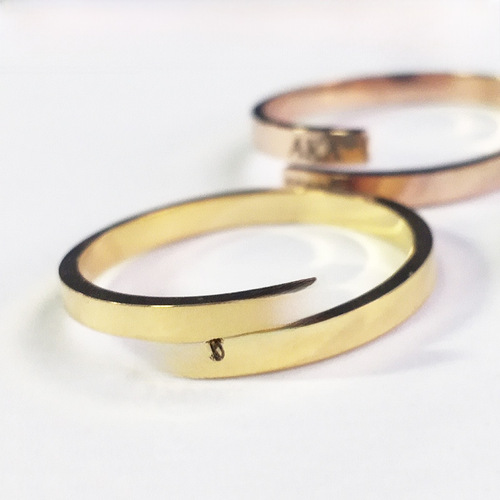 Elegant and Simple Polished Plain Band Titanium Steel Open Ring for Women, Hot Selling in Europe and America, Personality DIY Engraving, Adjustable Finger Size, Tail Ring