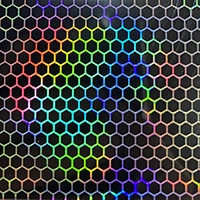Cross-Border 6D Prism Honeycomb Rainbow Car headlight protective film - deep-black-03m-width-8m-length