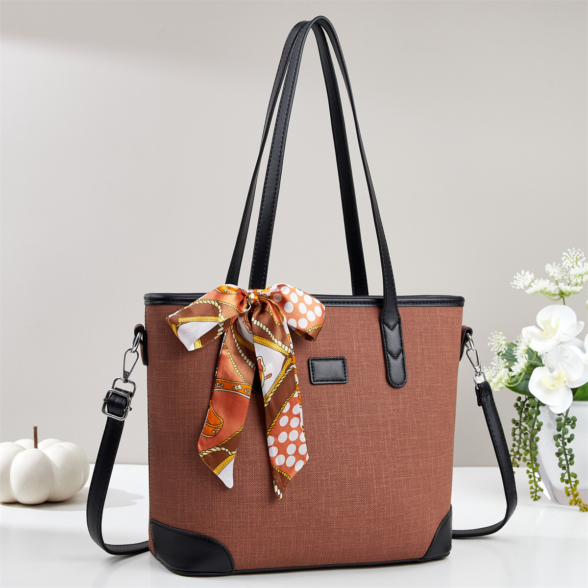Bolsa de gran capacidad, bolsa de hombro casual de moda, buñuelo de seda, decoración, mochila, bolso de mano universal, bolsa de mano, bolsa de tote