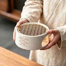轻奢高档暖温茶炉花茶壶蜡烛煮茶炉陶瓷底座加热炉保温明火煮茶器
