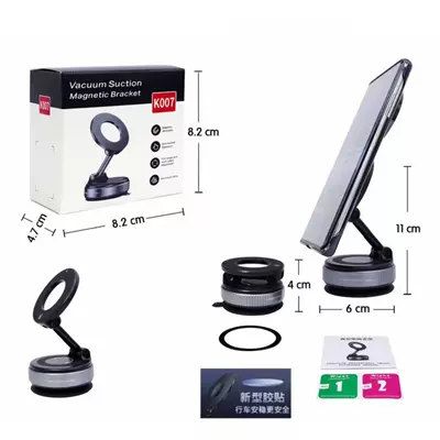 Car phone holder – Streaming Desktop Stand - nano-suction-cup-black-alloy-edition-super-strong-magnetic