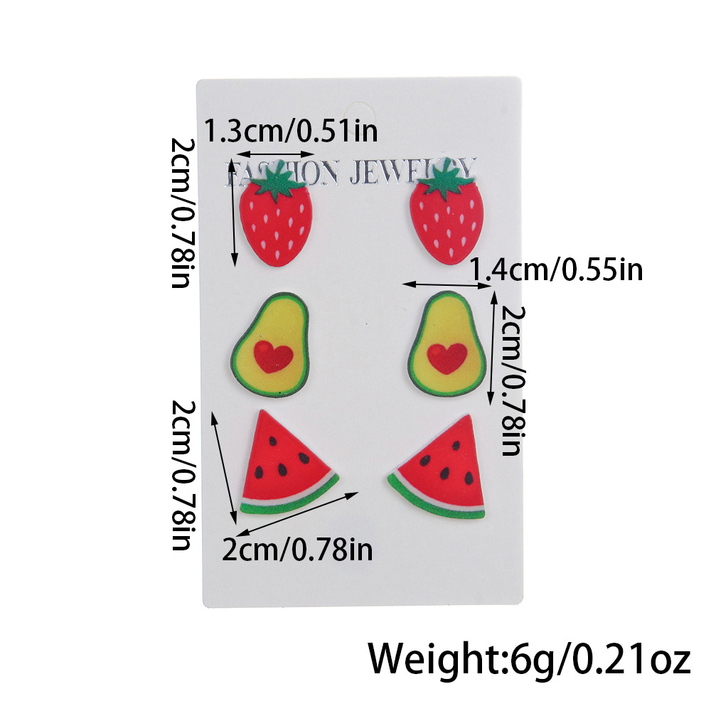 14g Weight 304 Stainless Steel Ear Needle Material Ear Studs Classification 1 Set Quantity Holiday, Daily Occasion Acrylic Material Printing, Animal Pattern Women's Gender Cute Style 1 Set Cute Printing Animal Arylic Ear Studs 10