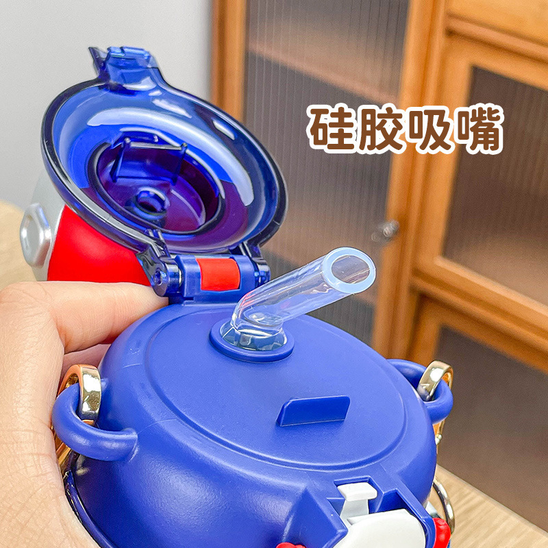 Aikesi 子供用魔法瓶カップ 女性用 316 食品グレード ウルトラマン ストローカップ 斜め掛け可能 落下防止 学生ケトル|undefined