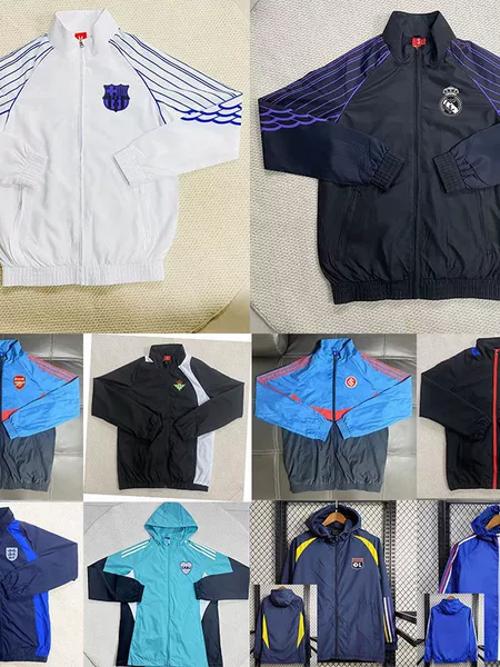 Wholesale 2526 New Football Uniforms, Windproof and Sunproof Hoodless Windbreaker, Pre-Game Sports Jacket, Silicone Label