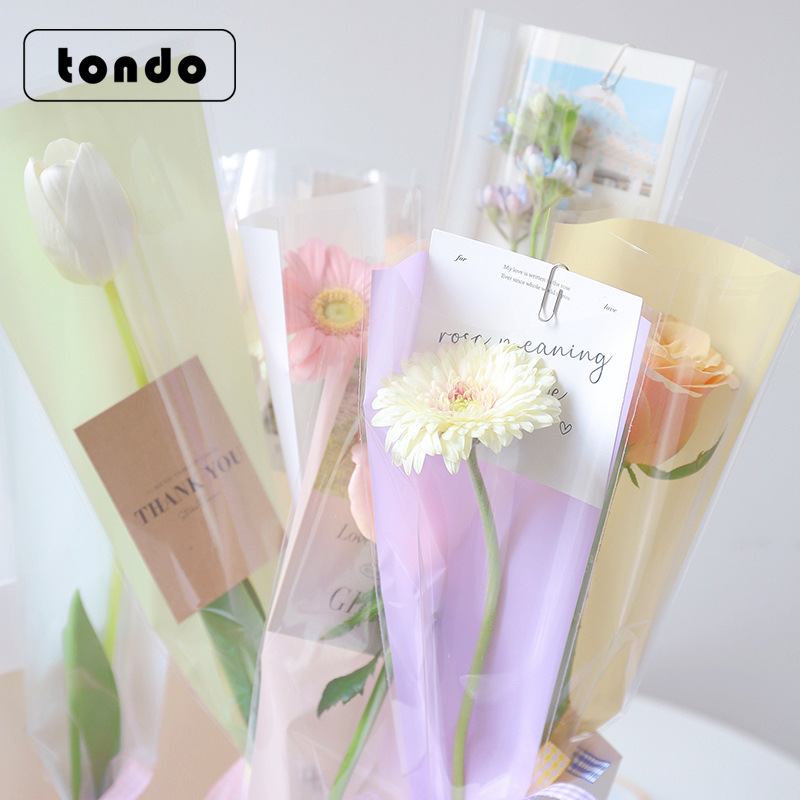 (procesamiento personalizado) macarón de color sólido bolsas de paquete de flores materiales de embalaje