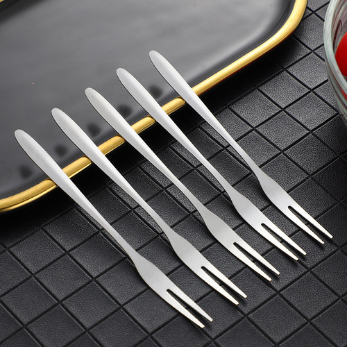 Western-style stainless steel creative fruit fork ice cream fork small fork cake stainless steel fork fruit skewer wholesale