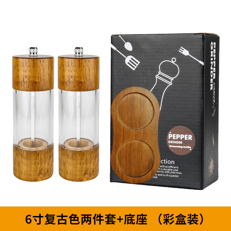 アクリル胡椒研磨器手動現磨胡椒粉塩神器海塩サンショウ黒胡椒粒研磨瓶|undefined