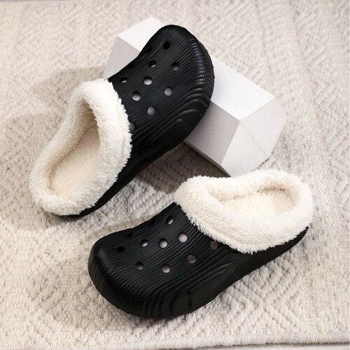 Factory-made winter unisex cotton slippers: trendy, anti-slip, thick-soled indoor-outdoor shoes with a cozy 