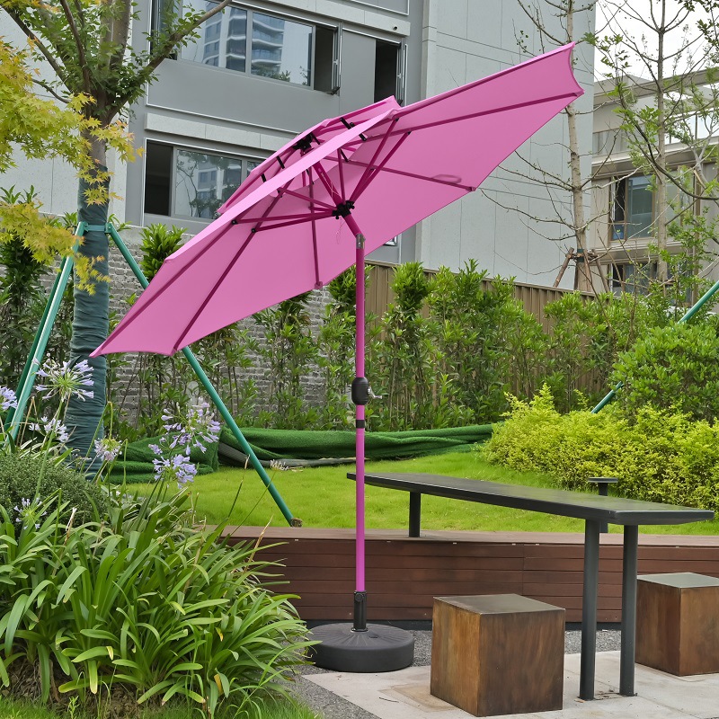 2.7 Mimei paraguas rojo barra balancante sombrillas patio café terraza jardín lámpara solar paraguas villa pabellón image 26