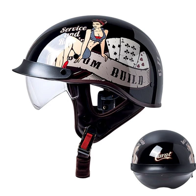Motosiklet kaskı (dəbilqə) — same style - rw-15-bright-black-poker-beauty-black-mirror-m