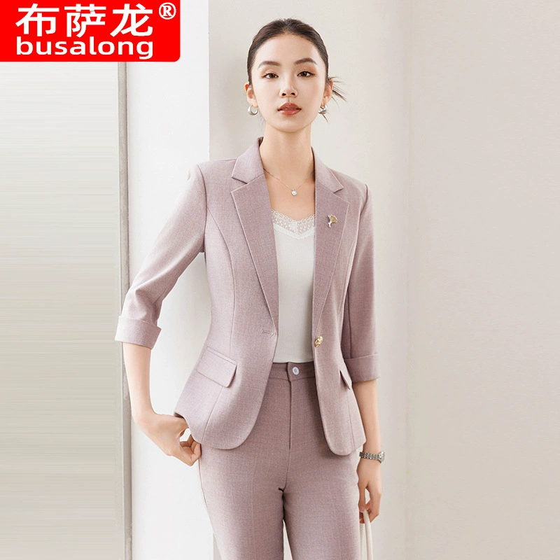 2025 новый буза дракон busalong женский средний рукав профессиональный костюм брюки костюмный костюм рабочая одежда женская 2510