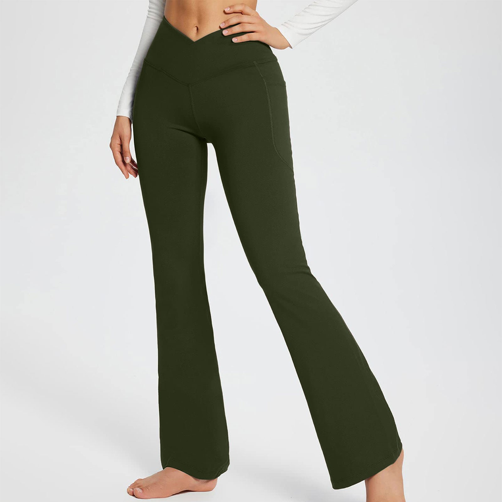 Women's Daily Fashion Solid Color Full Length Pocket Flared Pants display picture 47