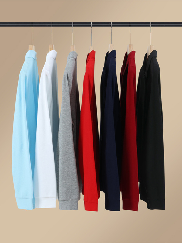 抗菌文化衫T恤定制工作服印logo纯棉长袖翻领文化衫工衣团体服装|undefined