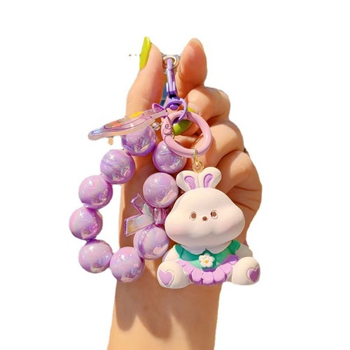 Little rabbit creative face toot little animal keychain pendant female cute couple key chain bag mobile phone pendant wholesale