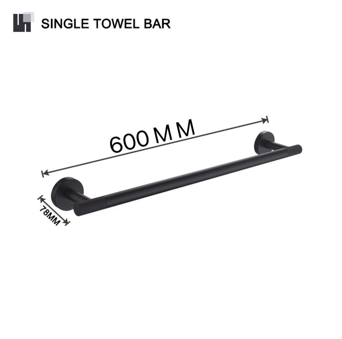 Toallero de baño de acero inoxidable negro mate transfronterizo Toalla de toalla Soporte de toalla de papel Gancho de ropa Baño de hotel Colgante de sala de moleteado de latón