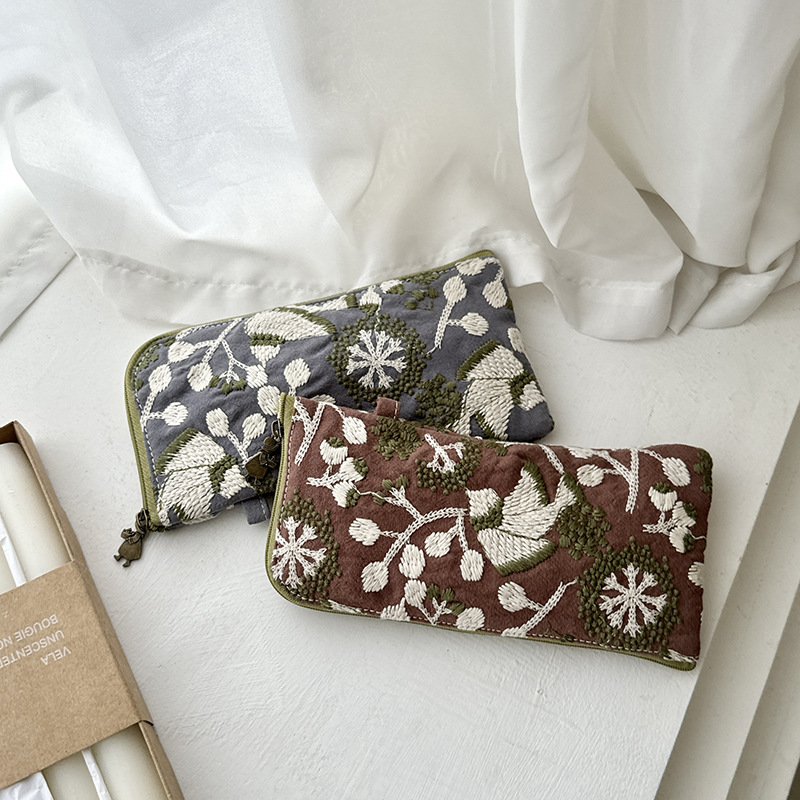 Wholesale Cross-border Niche Design Cosmetic Bag Embroidery Storage Bag ID Bag Mobile Phone Bag Sunglasses Bag Glasses Bag