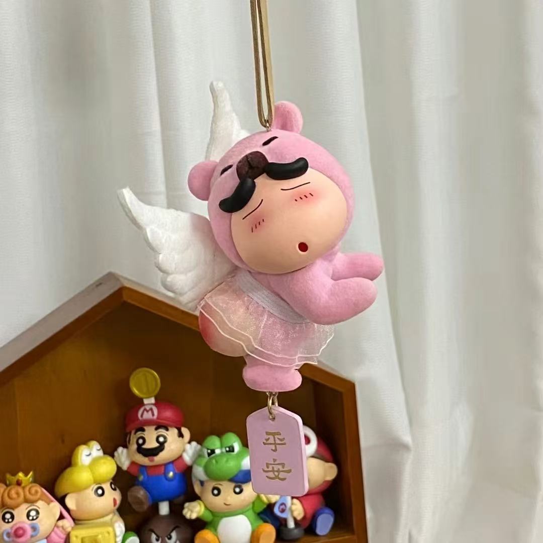곰돌이 캐릭터 차량용 룸미러 걸이 인형 자동차 실내 장식