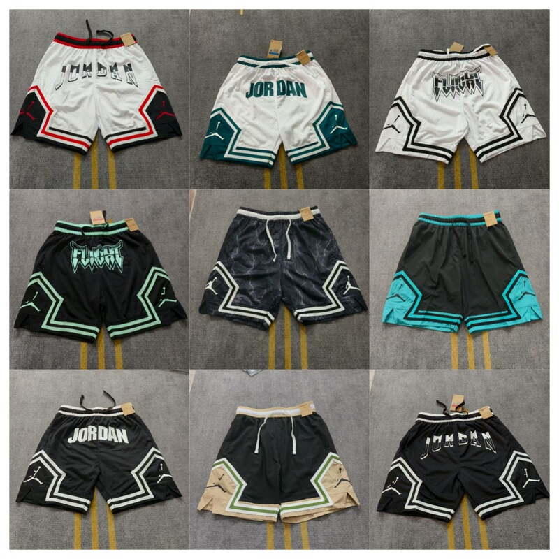 New American-Style Basketball Aj Trunks Shorts Knee-Length Quarter Pants Pocket Pants Running Sports Pants Quick-Dry Breathable