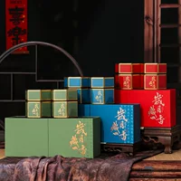 Подарочная коробка для чая в национальном стиле, пустая подарочная коробка, черный чай, зеленый чай, универсальная изысканная железная банка, новая подарочная коробка, оптовая продажа