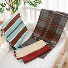 纯棉纱布大人毛巾纯棉a类高档格子条纹日韩风全棉家用洗澡大毛巾