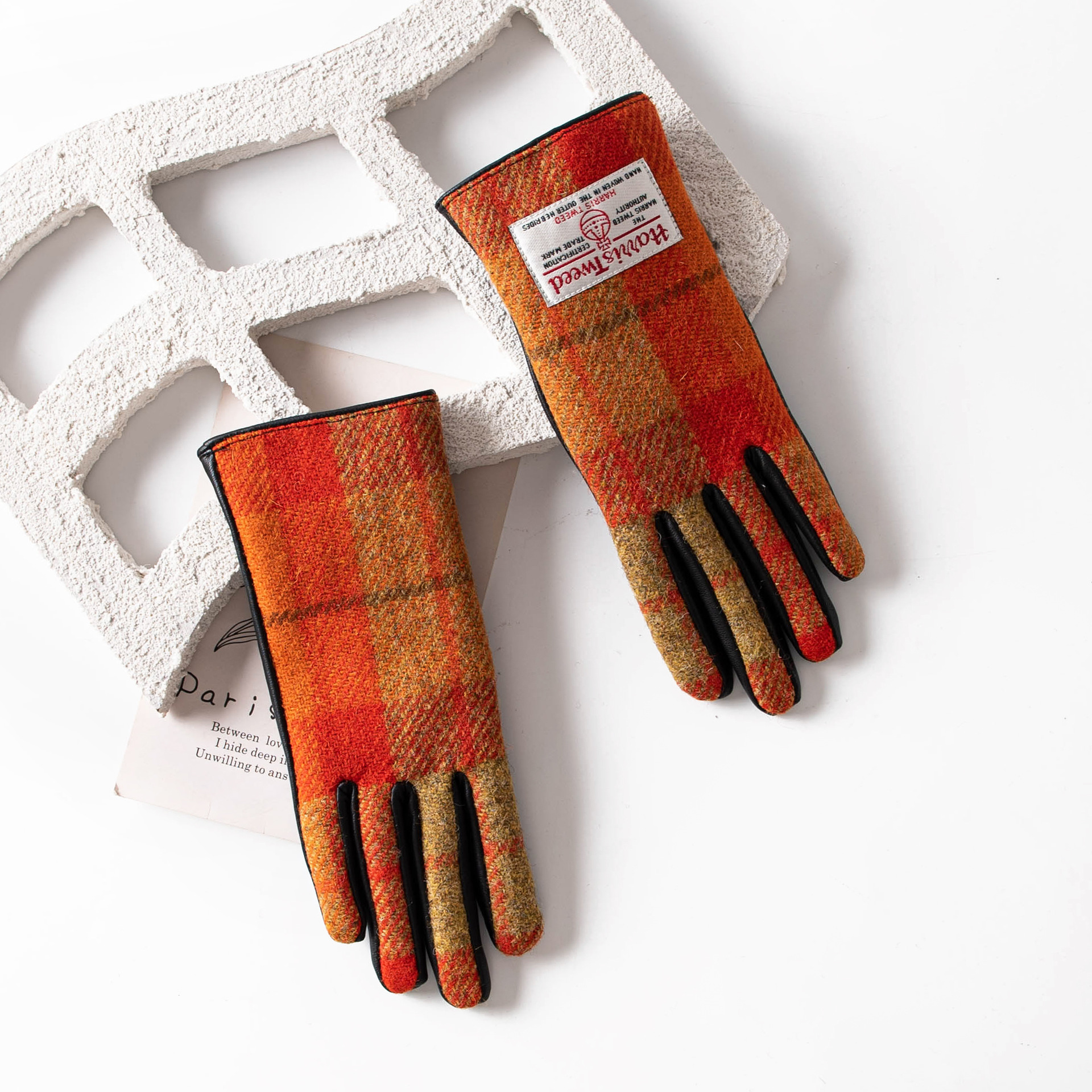 FHH24-8020-3 오렌지 체크 여성