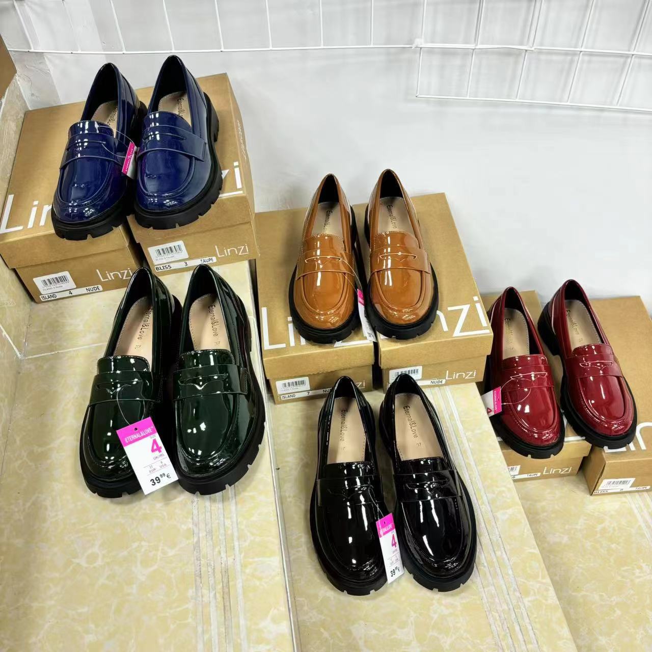 外贸新品女鞋英伦风一脚蹬乐福鞋