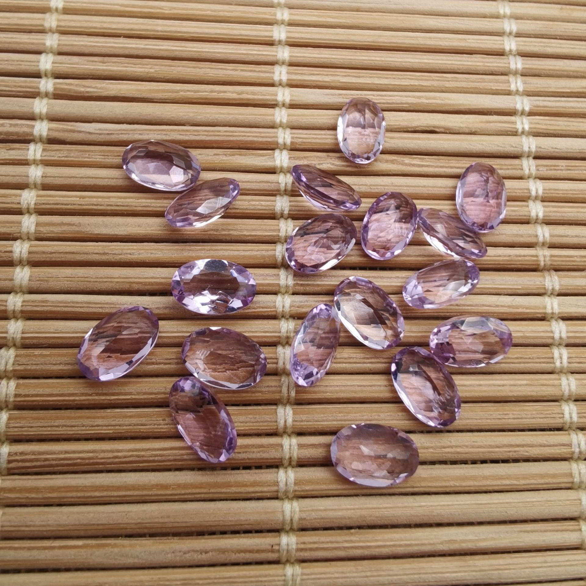 天然紫水晶巴西紫晶a-品质精工尺寸浅紫色裸石戒面刻面镶嵌配石|ru