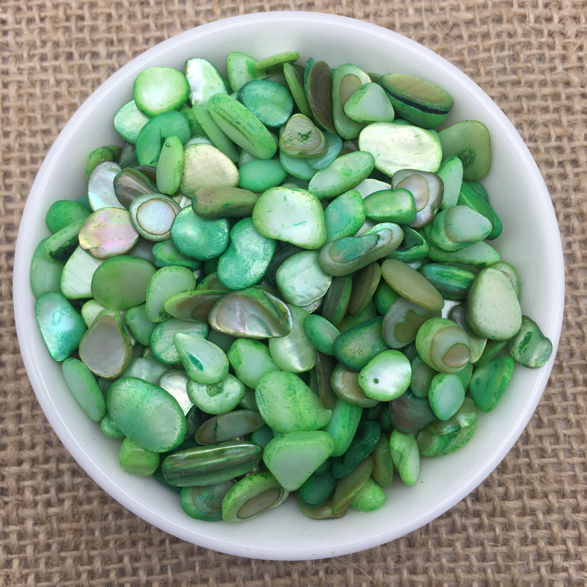 彩色贝壳石 厂家供应多彩贝壳片 美甲装饰用品6-9mm