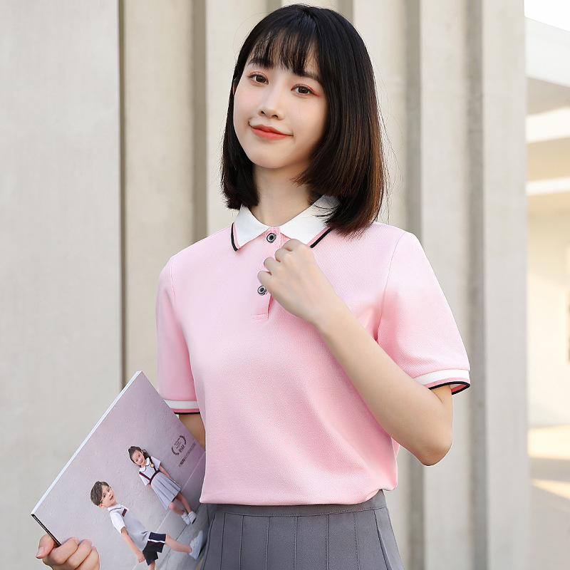 투톤 핑크 폴로 셔츠