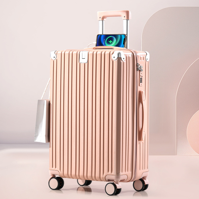 Maleta de esquina anticolisión, maleta trolley para hombre, interfaz USB, maleta de carga, maleta de contraseña para mujer, rueda universal, nueva resistencia