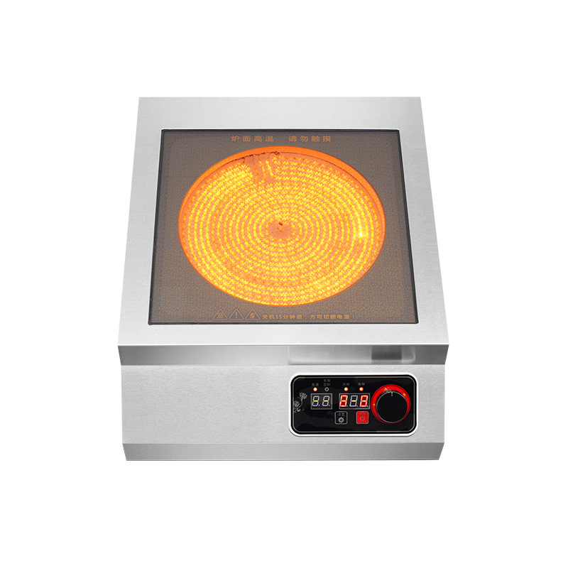 Estufa de cerámica eléctrica comercial de alta potencia, plano de escritorio, cantina de 5000W de vatios, snack bar Oden, estufa de sopa enana 8KW