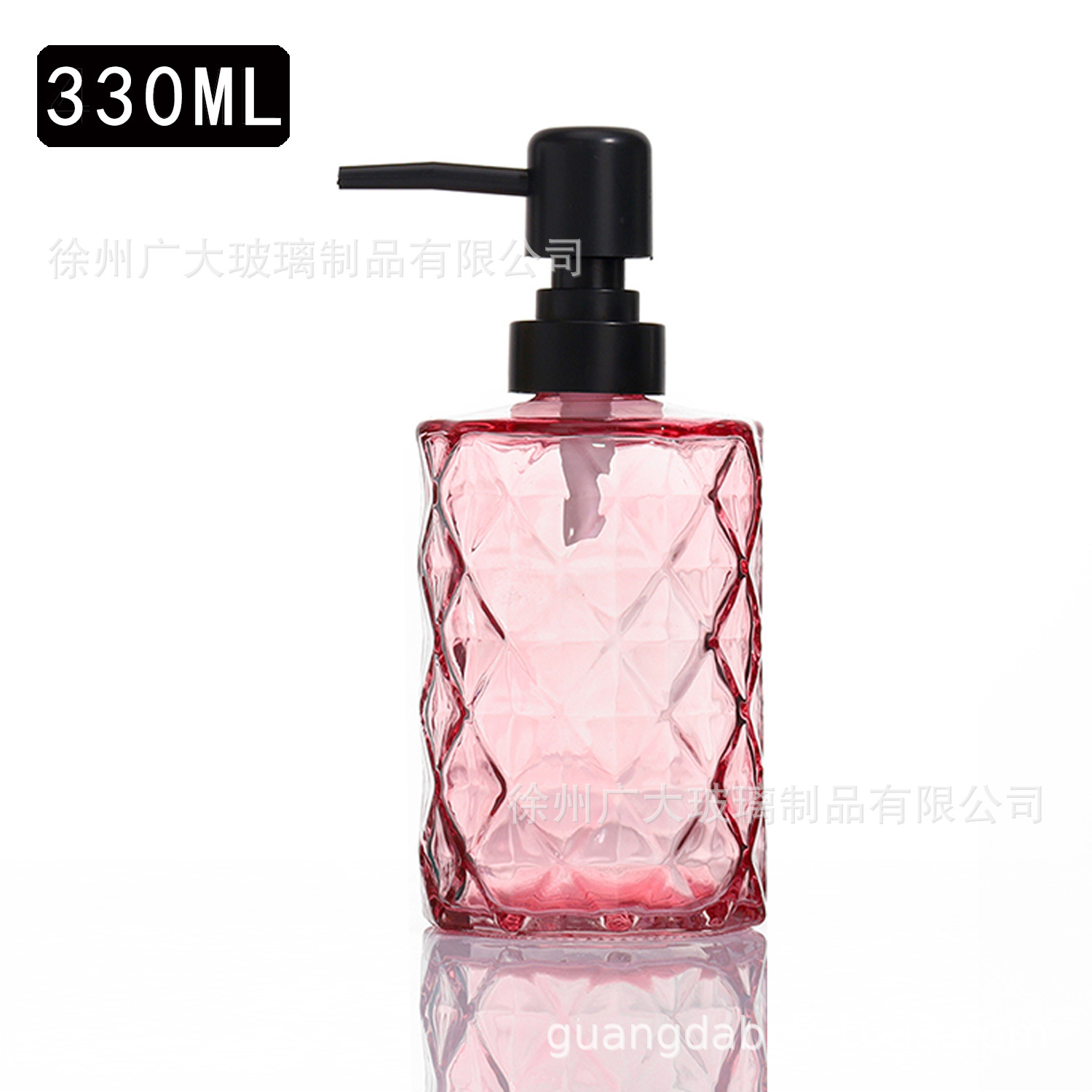 330ml; diamante Rosa + cabeza grande