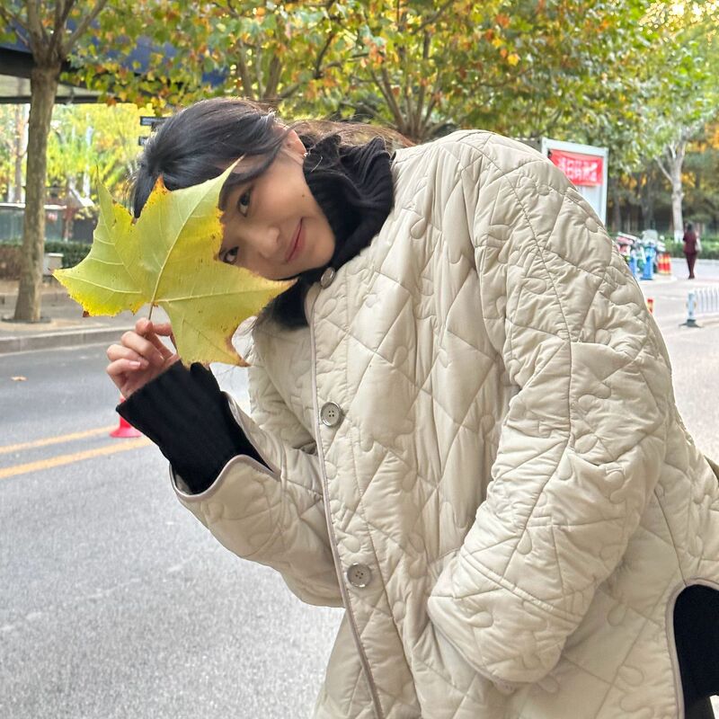 Autumn and Winter Puzzle Texture Loose Collarless Quilted Design Fashionable Cotton Jacket Bread Jacket Cotton Coat