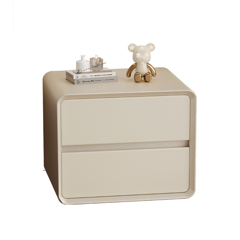 Mesa de cabecera negra dormitorio doméstico de madera maciza 2025 nuevo pequeño gabinete de cabecera de dormitorio simple almacenamiento armario