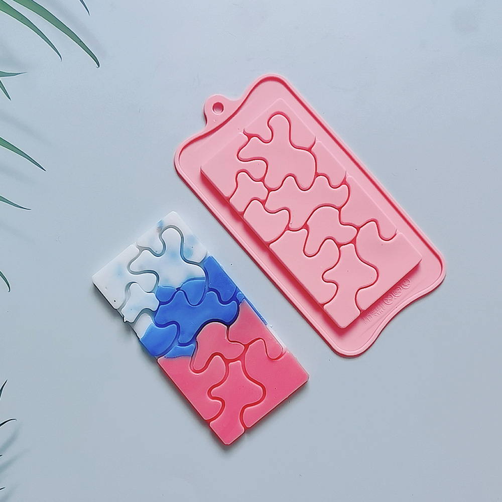 Puzzles chocolate 168 molde de silicona pastel helado pudín molde de postre jabón utensilios