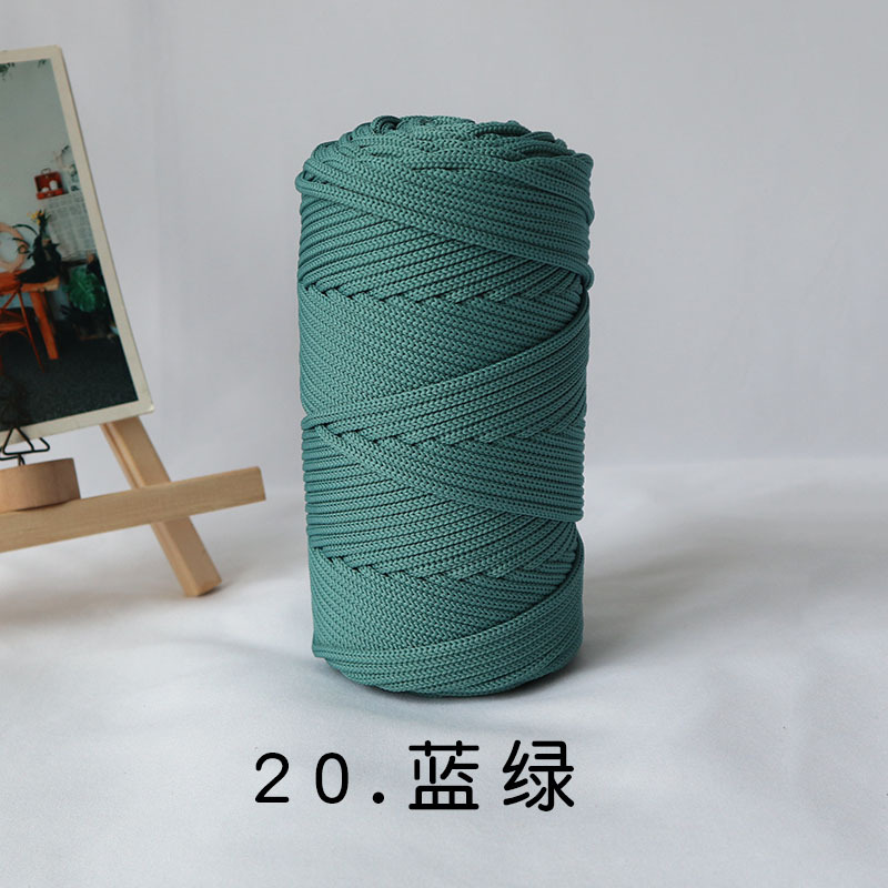 Antraceno Mengyuan 300g 4mm gran rollo redondo hilo gancho bolsa Alfombra tejida cuerda redonda ins viento gradiente Mat línea