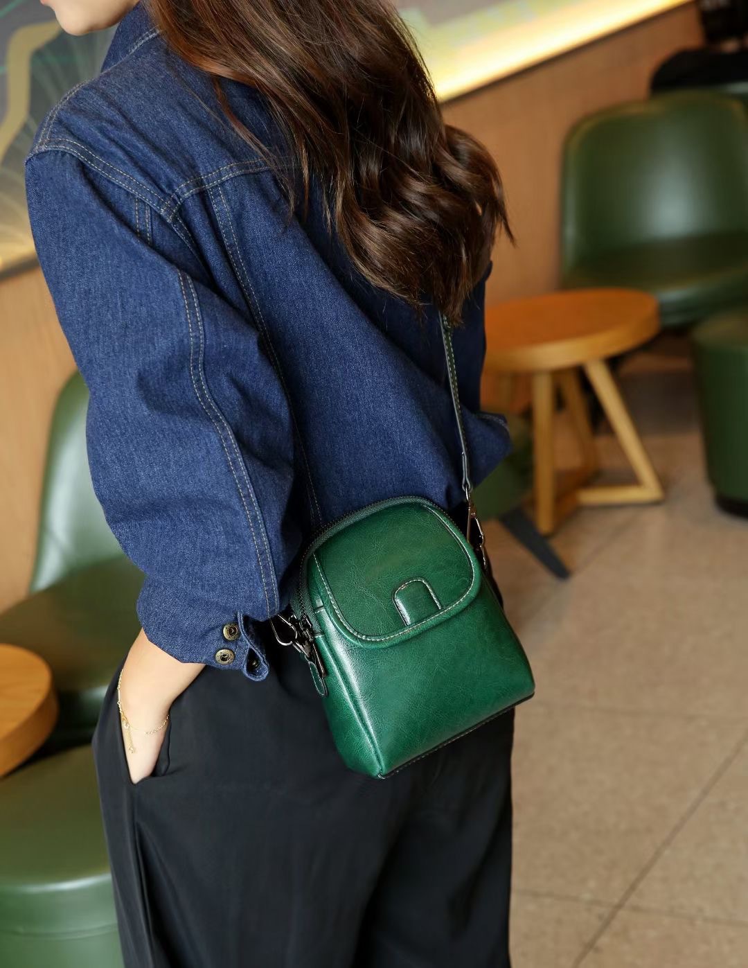 Dames crossbody tas van echt leer modieuze schoudertas koeienhuid_voghion.com