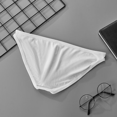 GTOPXMAN Men's V-Neck Single Layer U-Shape Ribbed Sexy Low-Waist Breathable Tri-Shape Underwear