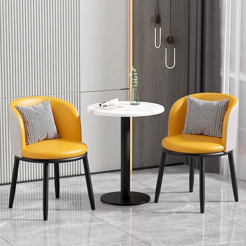 Light Luxury Small Round Table Combination Internet Celebrity Home Cafe Shop Reception Modern Office Reception Negotiation Table and Chairs