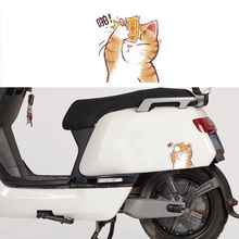 猫咪可爱贴汽车电动车创意猫咪文字平安装饰贴纸车身车尾划痕遮挡